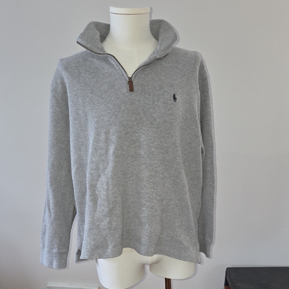 Ralph Lauren Gray Quarter-Zip Pullover Shirt